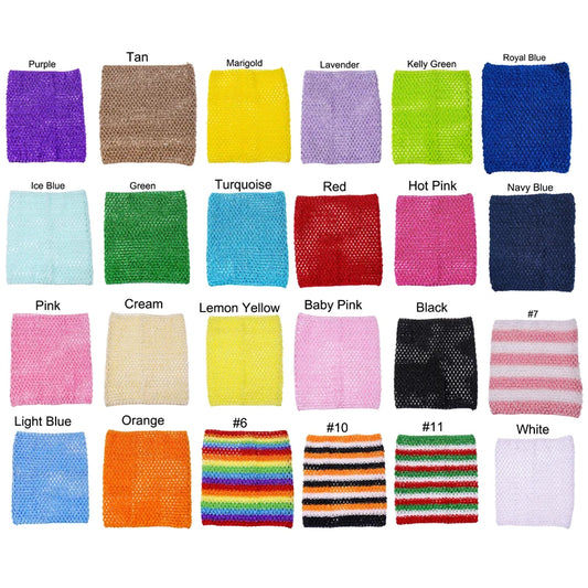 Tutu tube au crochet pour bébé fille, 23 x 25 cm, jupon au crochet, bandeaux au crochet, 10 pièces par lot, couleur au choix