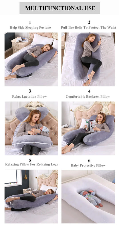 Coussin de grossesse PANGDUBE 130 x 70 cm, coussin de taille pour femmes enceintes, coussin d'allaitement pour femmes
