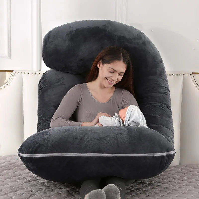 3kg 6.6lb J Pregnancy Pillow for Pregnant Women Sleep Nursing Maternity Full Body Support for Back Belly Hip Leg Removable Cover