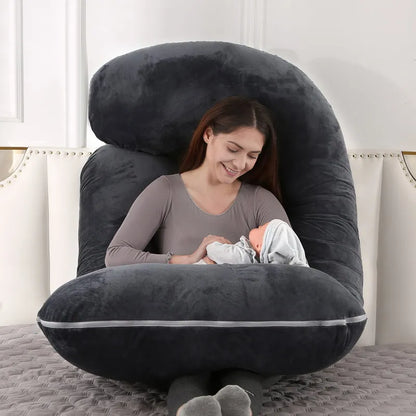 3kg 6.6lb J Pregnancy Pillow for Pregnant Women Sleep Nursing Maternity Full Body Support for Back Belly Hip Leg Removable Cover