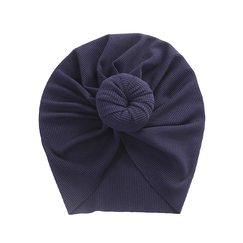 Baby Solid Ribbed Topknot Hat Kids Donut Ball Cap Newborn Girls Photography Props Spring Autumn Modis Beanie Turban Infant