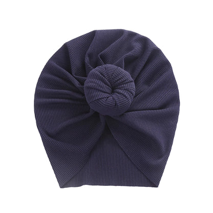 Baby Solid Ribbed Topknot Hat Kids Donut Ball Cap Newborn Girls Photography Props Spring Autumn Modis Beanie Turban Infant