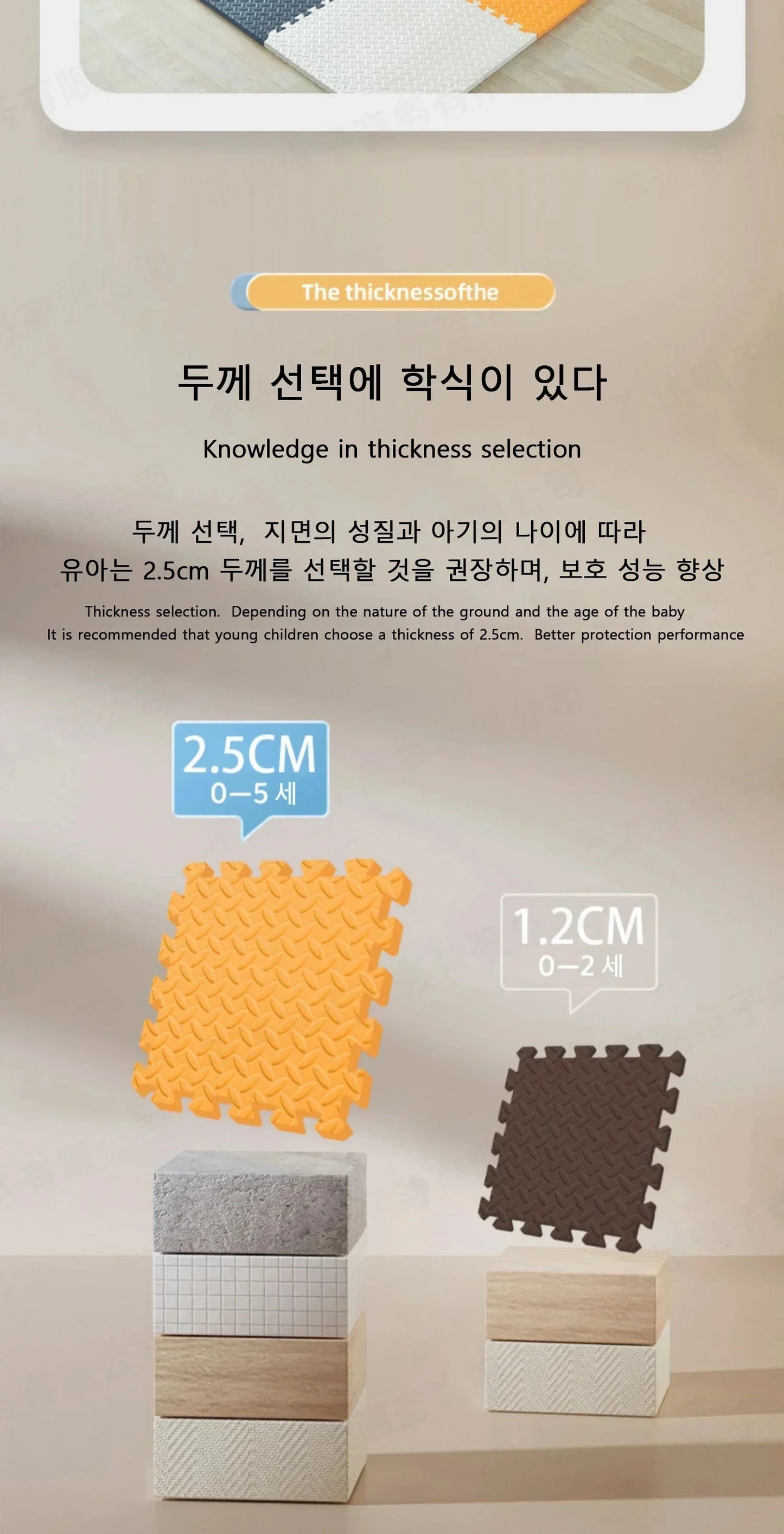 2.5CM Thick Solid Color Baby Game Mat Carpet with Puzzle Pieces for Children's Room, Play Areas, and Gym Baby Playmat  Baby Rug