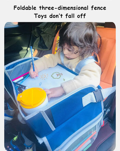 New Baby Kids Car Seat Travel Portable Drawing Board Waterproof Safety Seat Play Snack Draw Table Organizer Storeage Table