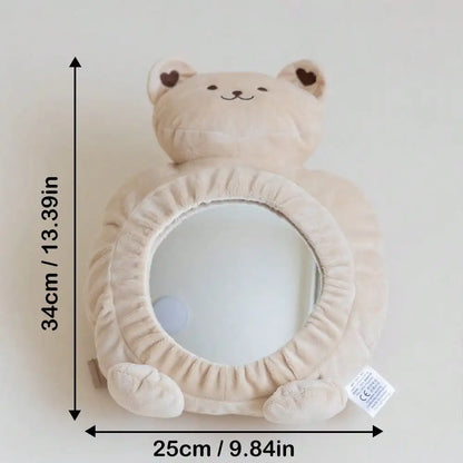 Cartoon Baby Car Rearview Mirror Baby Mirror Toys Multi-Function  Baby Toy Infant Soft Mirror Tummy Time Easy to Install Infant