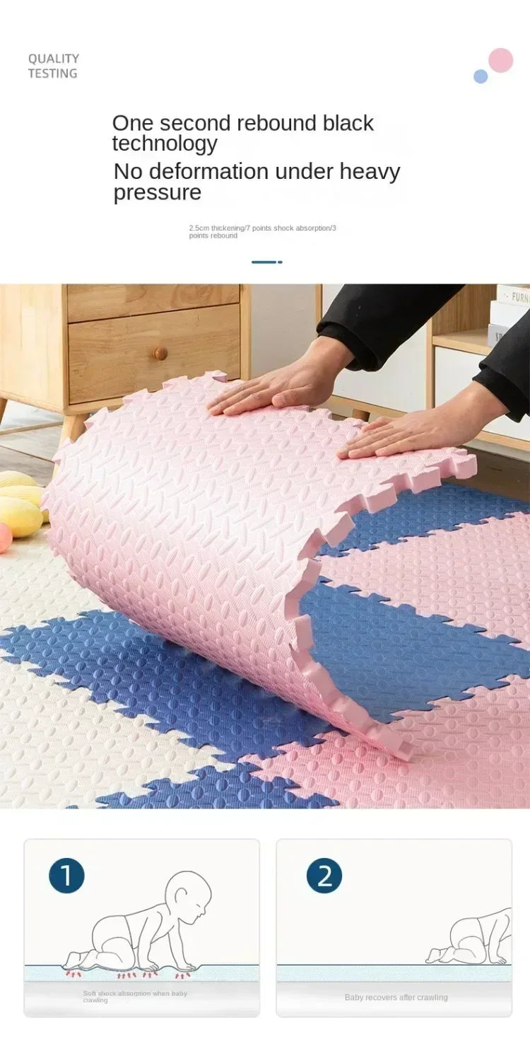 30×30x1.0cm Anti-slip Thickening Puzzle Mat Carpet for Baby Children's Room Game Playing Activity & Livingroom & Bedroom