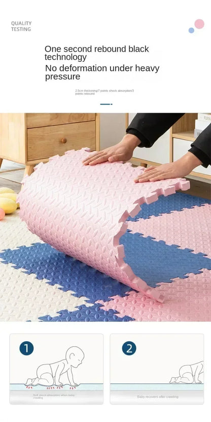 30×30x1.0cm Anti-slip Thickening Puzzle Mat Carpet for Baby Children's Room Game Playing Activity & Livingroom & Bedroom