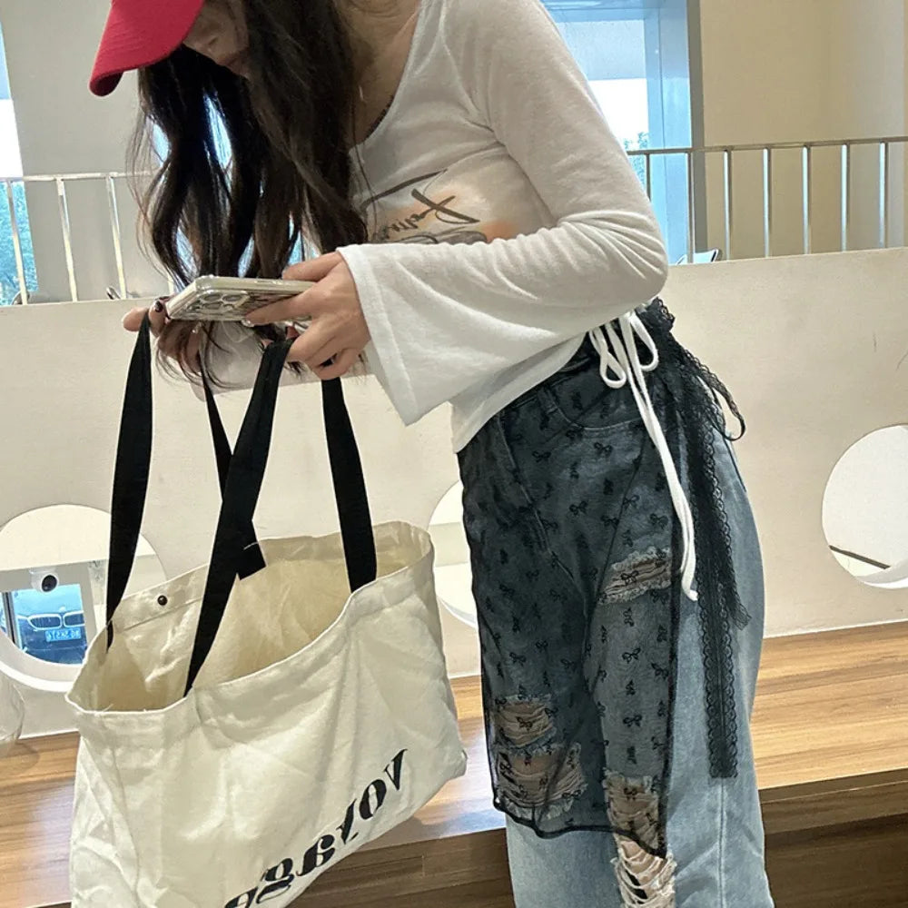 Jupe Harajuku à lacets superposés en dentelle pour femme