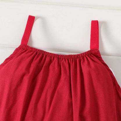 PatPat Salopette ample 100 % coton pour bébé fille, couleur unie, sans manches, bretelles spaghetti, sarouel, douce et confortable