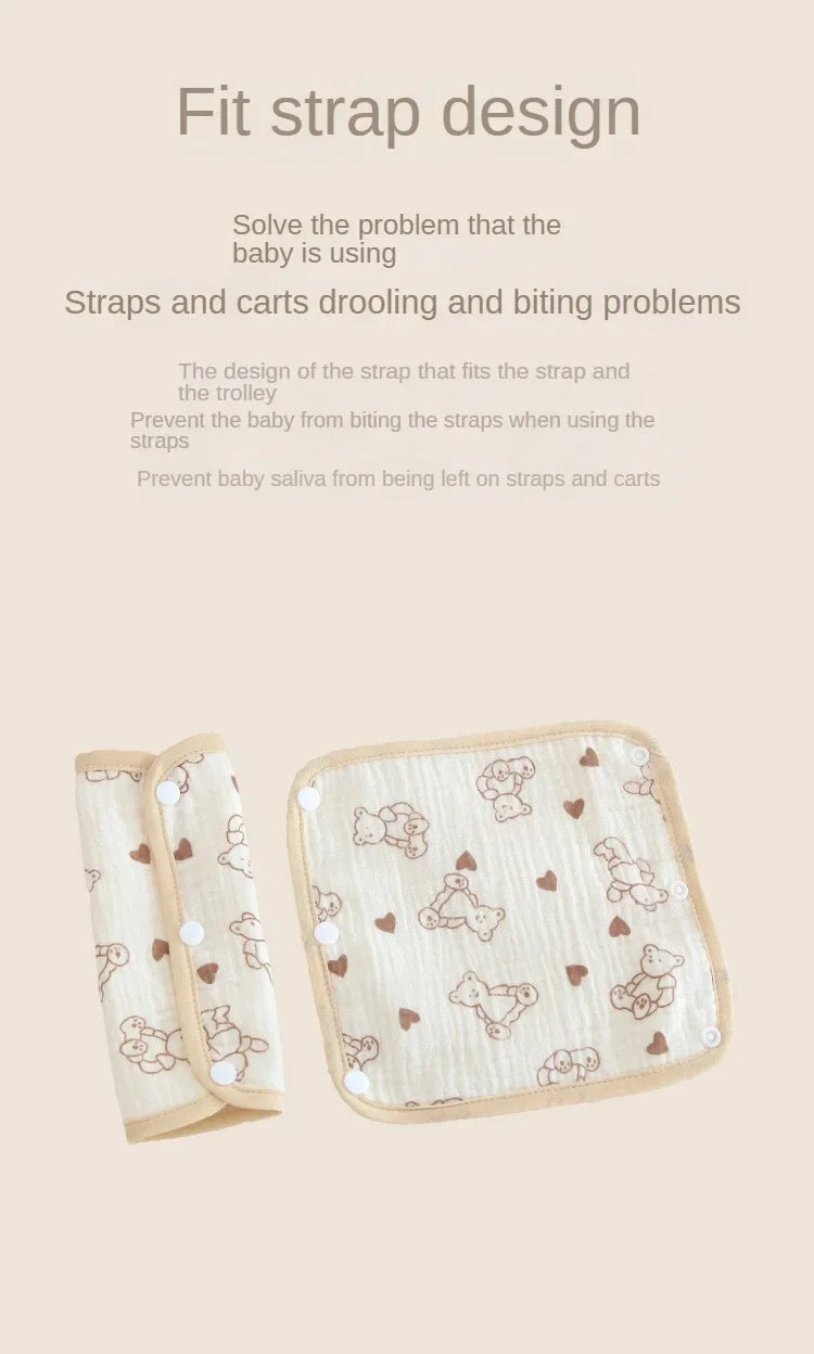 Baby Safety Belt Accessories Soft Cushion Shoulder Strap Cover Baby Waist Stool Drooling Bib Baby Strap Bib