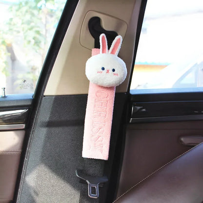 Cartoon Car Seat Belt Cover Universal Auto Seat Belt Shoulder Pad Cushion Protector Safety Protection Warm Flannel Interior Seat