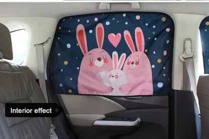 Cartoon Universal Side Window Sunshade UV Protection For Baby Children Car Magnetic Curtain In The Car Window Sunshade Cover
