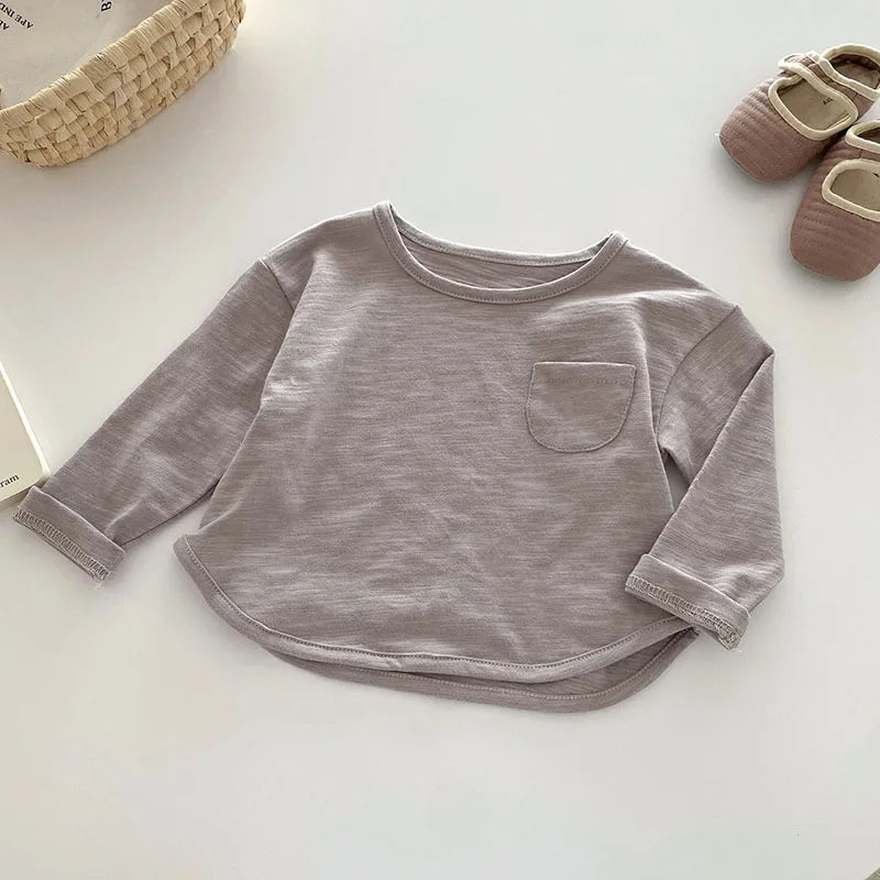 MILANCEL – Chemisier d'automne pour enfants, joli maillot de corps uni pour filles et garçons