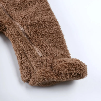 Barboteuse d'hiver épaisse en coton pour bébé, combinaison chaude à manches longues pour fille de 0 à 24 mois, pyjama à capuche en polaire pour nouveau-né garçon, 2025