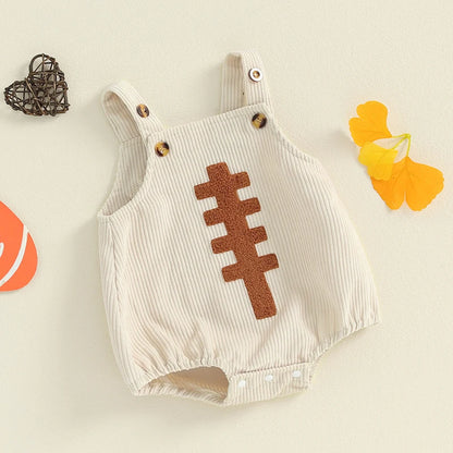 2024-05-29 Lioraitiin 0-12M Nouveau-né Bébé Garçons Filles Salopette Sans Manches Football Broderie Barboteuses Nouveau-Né Été Automne Tenue