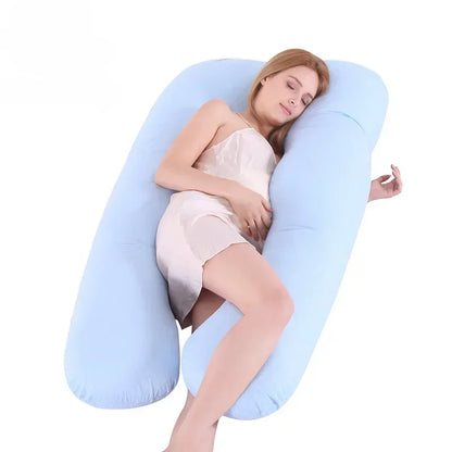 Coussin de grossesse en forme de U, coussin de soutien lombaire en pur coton, coussin de dossier pour femmes enceintes, oreiller multifonction pour tout le corps