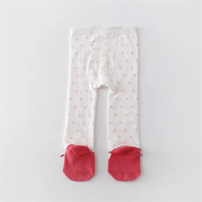 Lot de 4 paires de collants tricotés moulants pour bébé fille, en coton imprimé, pour nouveau-né, décontractés, de 0 à 12 mois