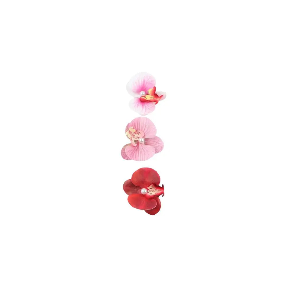 Pince à cheveux en tissu avec fleur, orchidée papillon, style coréen, épingle à cheveux en forme de fleur, accessoires pour cheveux féminins, pince à cheveux en perles pour fille, bord de mer