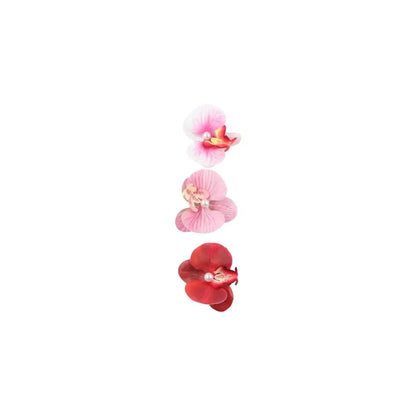 Pince à cheveux en tissu avec fleur, orchidée papillon, style coréen, épingle à cheveux en forme de fleur, accessoires pour cheveux féminins, pince à cheveux en perles pour fille, bord de mer