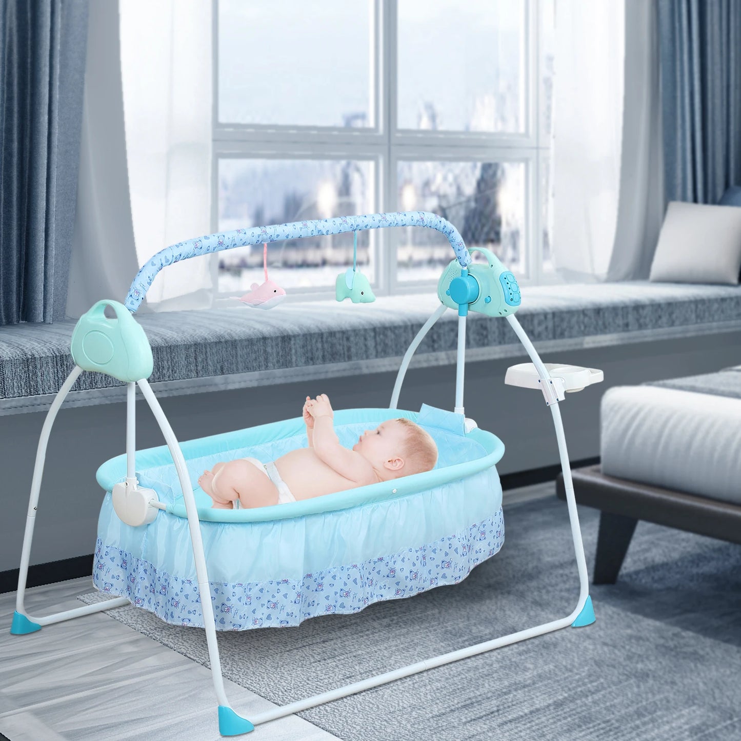 [Automatic Baby Swing] 1 Automatic Baby Swing with Music & Mosquito Net - for Infants