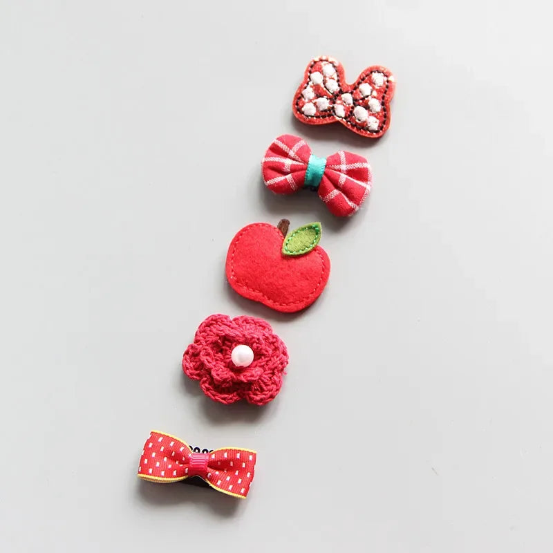 5Pcs/Set Baby Hair Clips Cute Girl Bows Crown Hair Clips Kids Child Baby Hairpins Barrettes Haarspeldjes Baby Hair Accessories