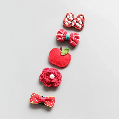 5Pcs/Set Baby Hair Clips Cute Girl Bows Crown Hair Clips Kids Child Baby Hairpins Barrettes Haarspeldjes Baby Hair Accessories