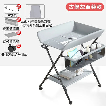 Multi-functional Baby Care Table, Newborn Baby Touch Table, Baby Diaper Changing Portable, Foldable Washable Bath Stand