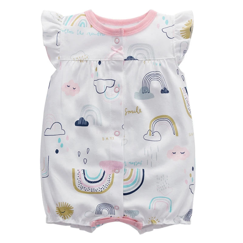 Body d'été pour nouveau-né, barboteuse pour garçons et filles, vêtements 100 % coton pur, body doux à manches courtes pour tout-petits