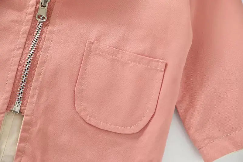 Veste bébé bébé fille coupe-vent printemps et automne nouvelle veste à capuche double face à pois pour enfants veste bébé garçon