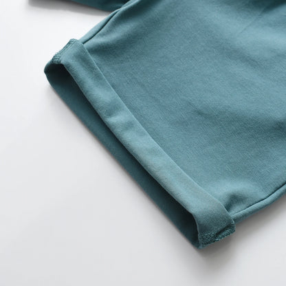 Ensemble 2 pièces pour bébé garçon, tenue d'été tendance en coton fin avec t-shirt à manches courtes et pantalon court