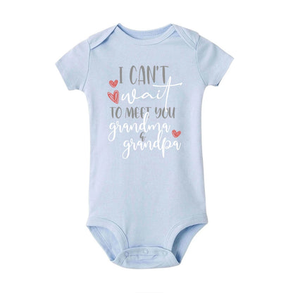 J'ai hâte de vous rencontrer grand-mère et grand-père, body pour bébé, annonce de grossesse, barboteuse, vêtements de révélation de bébé pour grands-parents