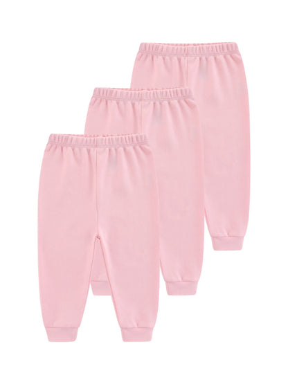 Ensemble 3 pièces pour bébé garçon et fille, pantalon 100 % coton, quatre saisons, pour nouveau-né de 0 à 24 mois, couleur unie