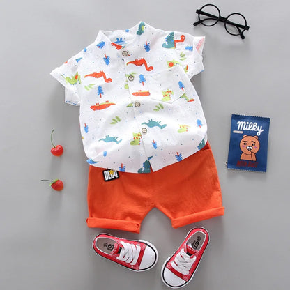 Ensemble de vêtements décontractés pour bébé garçon, haut et short, 2 pièces, été 2024