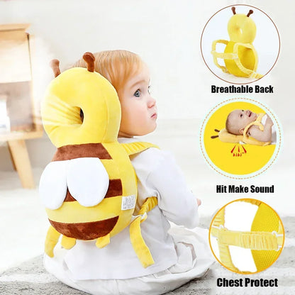 Coussin de protection pour la tête et le dos pour bébé, coussin de protection pour apprendre à marcher, couvre-chef pour prévenir les blessures, coussin de sécurité pour prévenir les chutes, dessin animé, abeille, oreillers pour enfants
