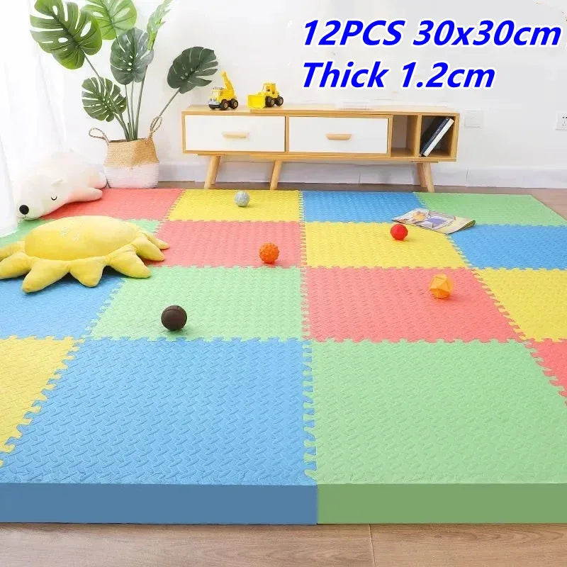 Baby Play Mat 12PCS Thick 1.2cm Activities for Play Mats Tatame Baby Mat Playroom Mat Floor Noise Mat Puzzle Mat Crawling Mat
