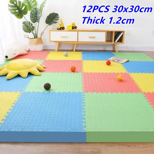 Baby Play Mat 12PCS Thick 1.2cm Activities for Play Mats Tatame Baby Mat Playroom Mat Floor Noise Mat Puzzle Mat Crawling Mat