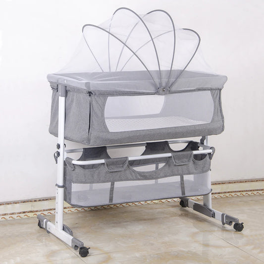 3-In-1 Baby Bed, Baby Cradle With Mosquito Net, Travel Bed With Mattress, Adjustble, With Storage Basket, Baby Mobile Nest