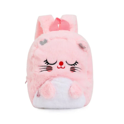 Girls and Boys Kindergarten Shoulders Bags Children's Cartoon Unicorn Plush Big Eyed Backpack Children's Colorful Plush Backpack