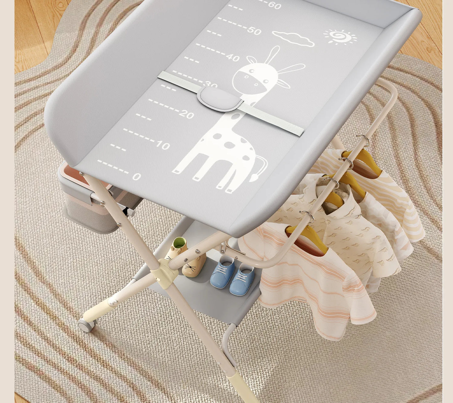 Baby Multifunctional Nursing Table, Foldable Diaper Table, Baby Bathing and Touching Table, Newborn Baby Diaper Changing Table