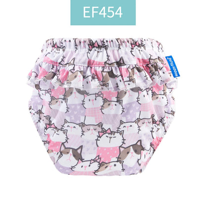 Elinfant 3 Size Flower Side Comfortable Baby Swim Diapers Fashion Print Reusable Washable Swimming Diaper Pool Pants