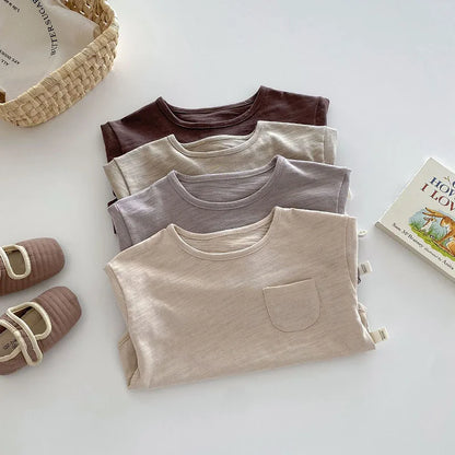 MILANCEL – Chemisier d'automne pour enfants, joli maillot de corps uni pour filles et garçons