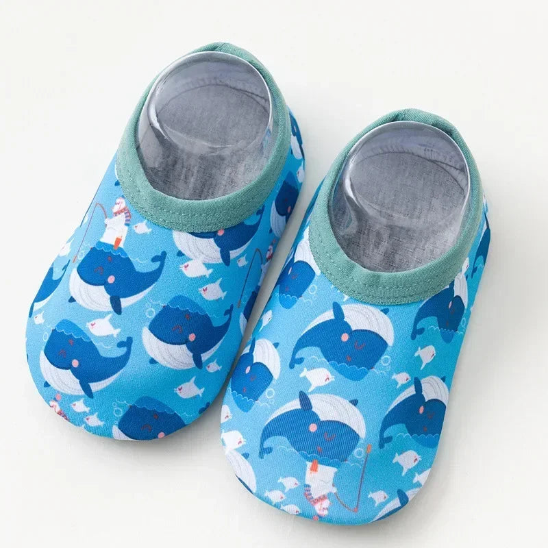 Chaussures d'eau pour bébé, motif animal de dessin animé coloré, pour piscine, plage, enfants, natation, surf, sport, baskets, chaussettes antidérapantes pour intérieur et extérieur