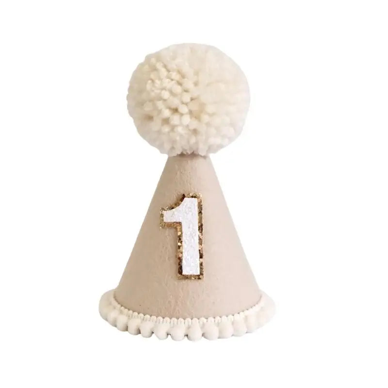Felt Celebration Party Caps Birthday Hat for One Year Birth Celebration