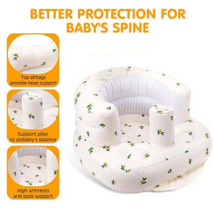 Babies 6-36 Months Inflatable Baby Seat Sofa,Built in Air Pump Children Baby Sofa,Bumbo Seat for Learning to Sit,Feeding,Camping