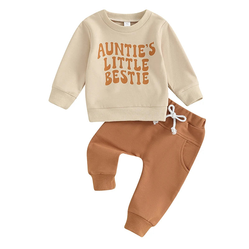 2023-09-21 Lioraitiin Ensemble de vêtements pour bébé garçon de 0 à 3 ans, imprimé lettres, pull à manches longues, sweat-shirt et pantalon, tenues d'automne et d'hiver