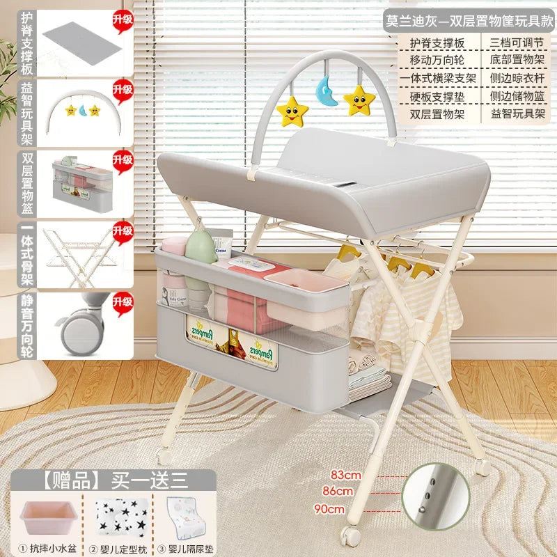 Baby Multifunctional Nursing Table, Foldable Diaper Table, Baby Bathing and Touching Table, Newborn Baby Diaper Changing Table