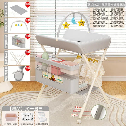 Baby Multifunctional Nursing Table, Foldable Diaper Table, Baby Bathing and Touching Table, Newborn Baby Diaper Changing Table