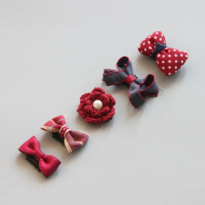 5Pcs/Set Baby Hair Clips Cute Girl Bows Crown Hair Clips Kids Child Baby Hairpins Barrettes Haarspeldjes Baby Hair Accessories