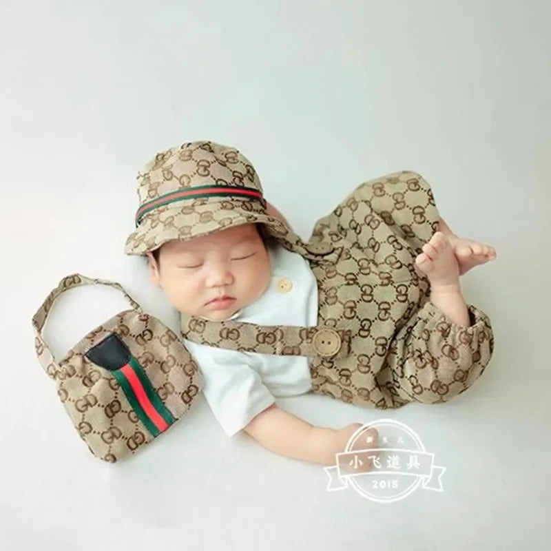 ❤️0-1Month baby boy Luxury overalls for photography props,baby Boutique clothes for newborn shoot