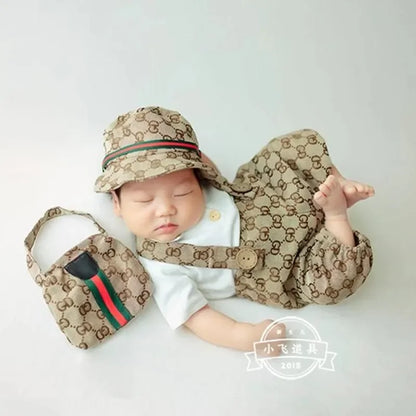 ❤️0-1Month baby boy Luxury overalls for photography props,baby Boutique clothes for newborn shoot
